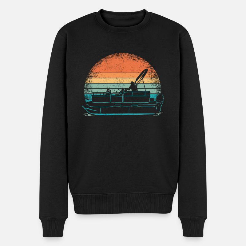 Pontonboot Kapitän Ponton Boote - Männer Premium Bio Pullover - Schwarz