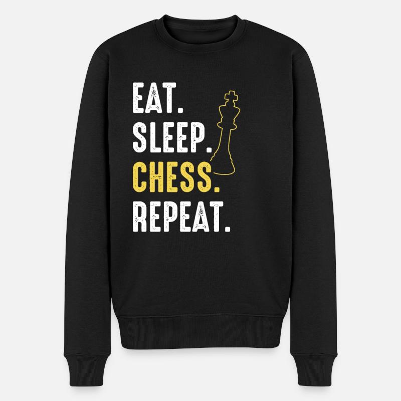 Schach Schachspieler - Männer Premium Bio Pullover - Schwarz