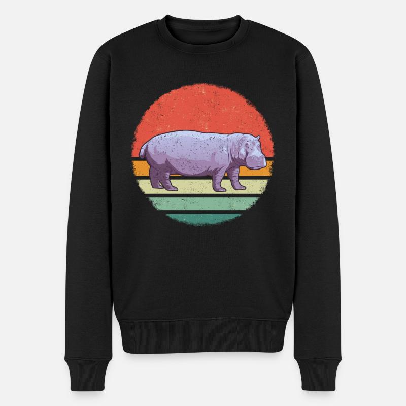 Hippopotame animal hippopotame - Pull Premium bio Homme - noir