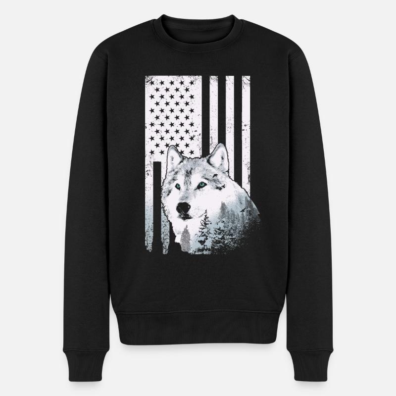 Chien Husky Sibérien - Pull Premium bio Homme - noir