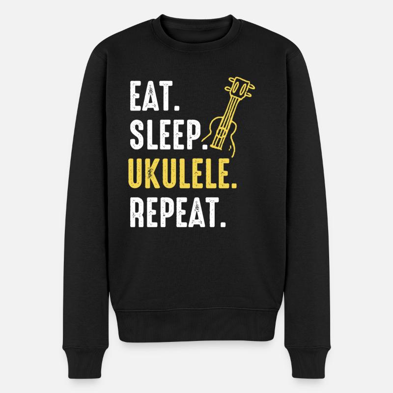 Ukulele Instrument - Männer Premium Bio Pullover - Schwarz
