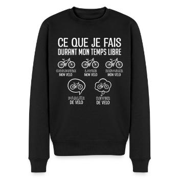 Vélo | fan de vélos cadeau pour fan de vélo ! - Pull Premium bio Homme - noir - Devant - Nico (187cm)