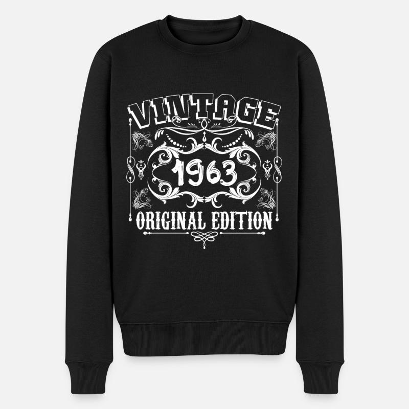 1963 | Vintage Original Edition 1963 Geburtstag - Männer Premium Bio Pullover - Schwarz