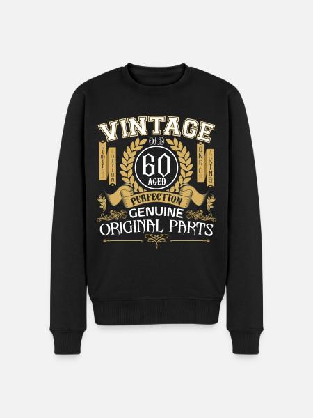 Årgång 60 år - födelsedagspresent 60 år - Ekologisk premiumtröja herr - svart