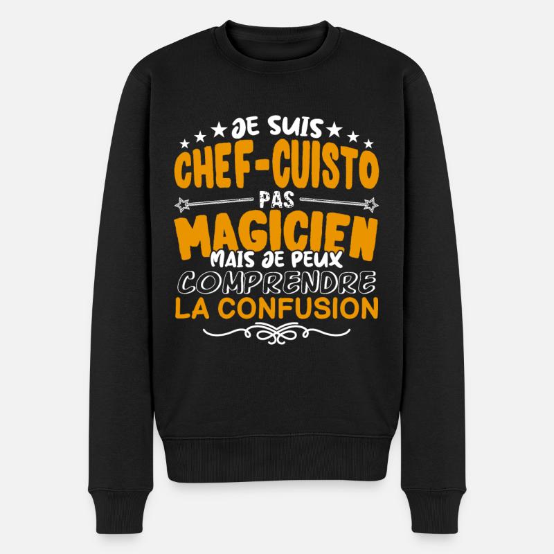 Chef-Cuisto | Chef-Cuistot pas Magicien | Meilleu - Pull Premium bio Homme - noir