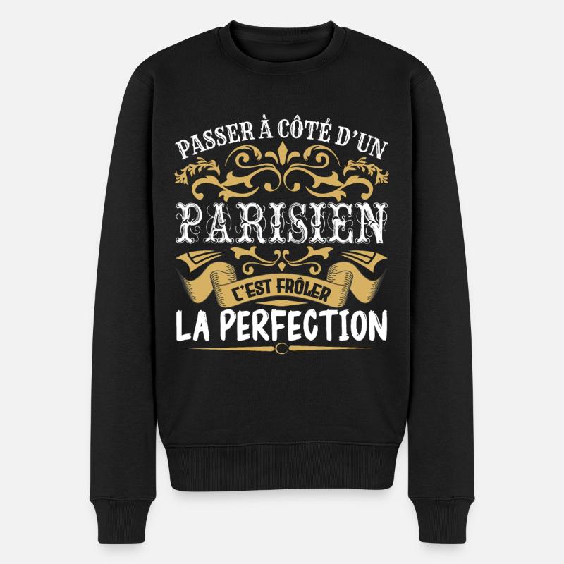 Le Meilleur Parisien | Parisien à la perfection - Pull Premium bio Homme - noir