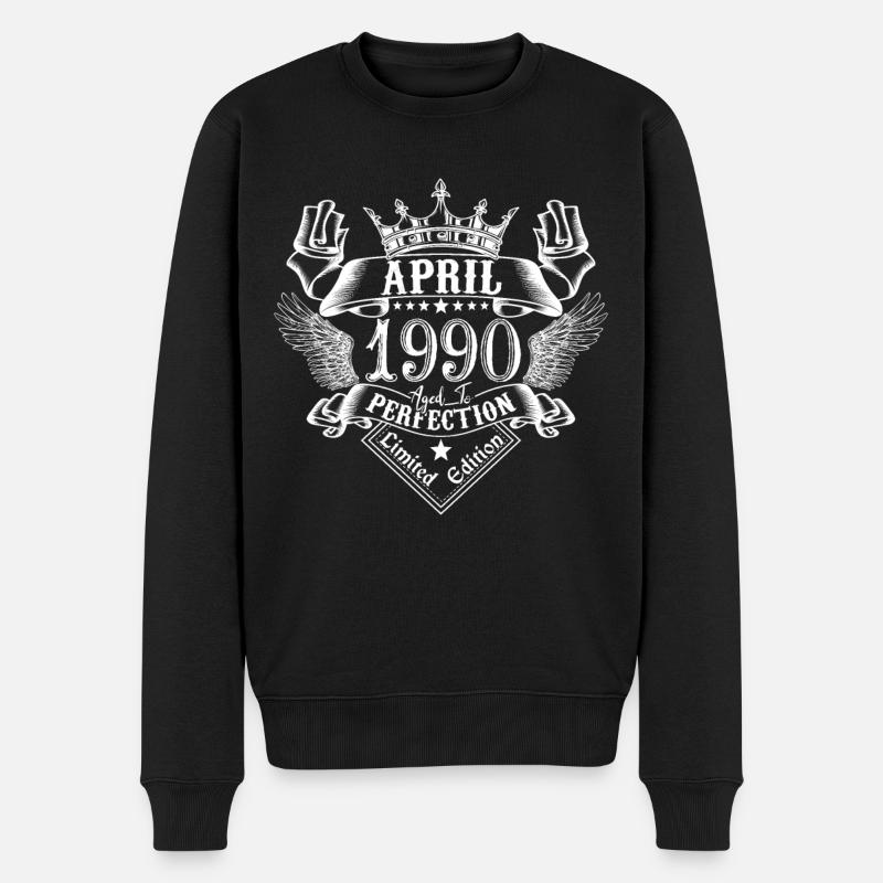 April 1990 | April 1990 Jubiläum 1990 - Männer Premium Bio Pullover - Schwarz