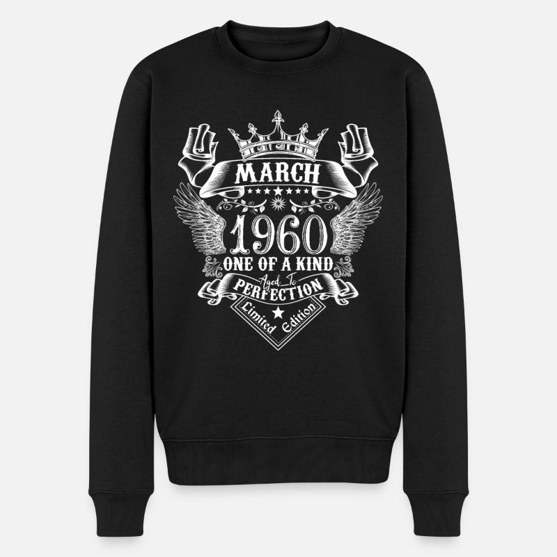 März 1960 Jahrestag März 1960 März - Männer Premium Bio Pullover - Schwarz