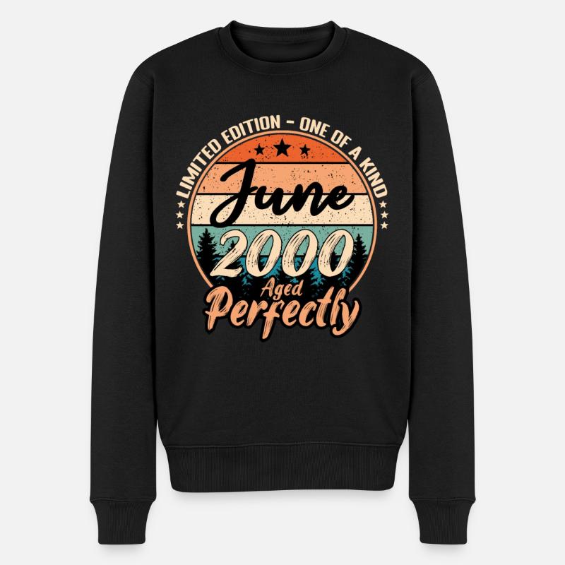 Juni 2000 Jubiläum 2000 Legenden Juni - Männer Premium Bio Pullover - Schwarz