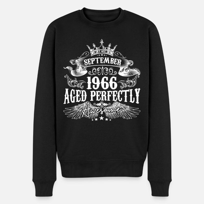 September 1966 Jahrestag 1966 September - Männer Premium Bio Pullover - Schwarz