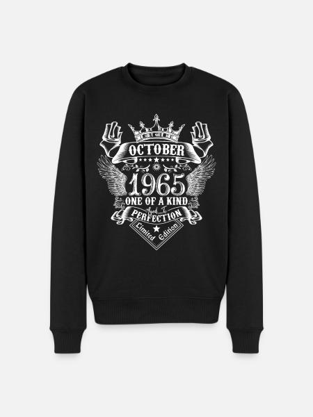 October 1965 anniversary 1965 October - Men's Premium Organic Jumper - black