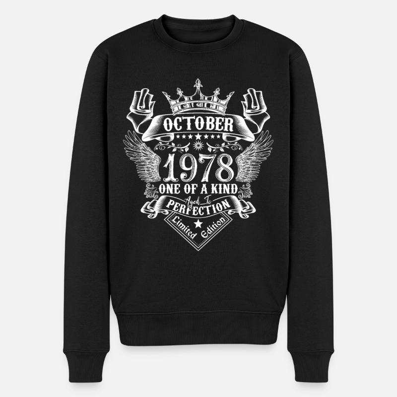 Octobre 1978 anniversaire 1978 Octobre - Pull Premium bio Homme - noir