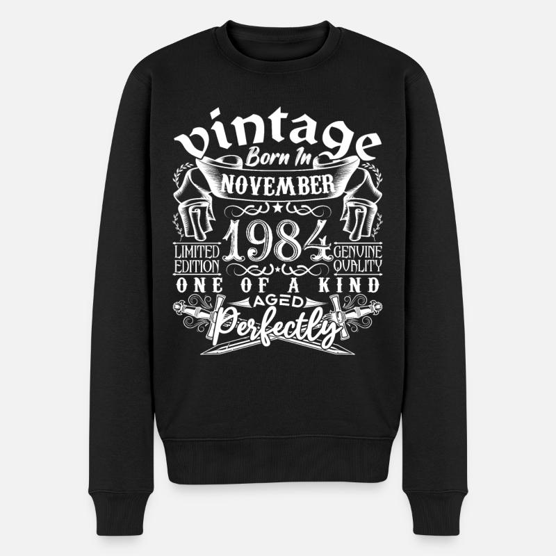 1984 Novembre 1984 anniversaire November 1984 - Pull Premium bio Homme - noir