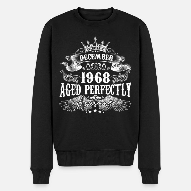 Dezember 1968 Geburtstag 1968 Dezember - Männer Premium Bio Pullover - Schwarz