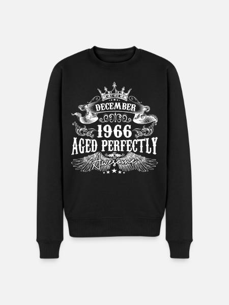 December 1966 Birthday 1966 December - Men's Premium Organic Jumper - black