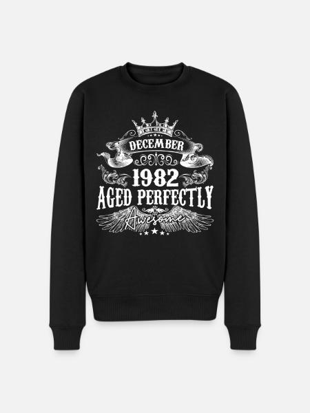 December 1982 Birthday 1982 December - Men's Premium Organic Jumper - black