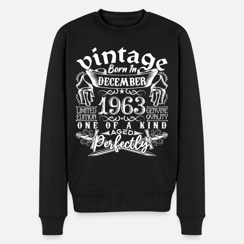 1963 Décembre 1963 anniversaire Décember 1963 - Pull Premium bio Homme - noir