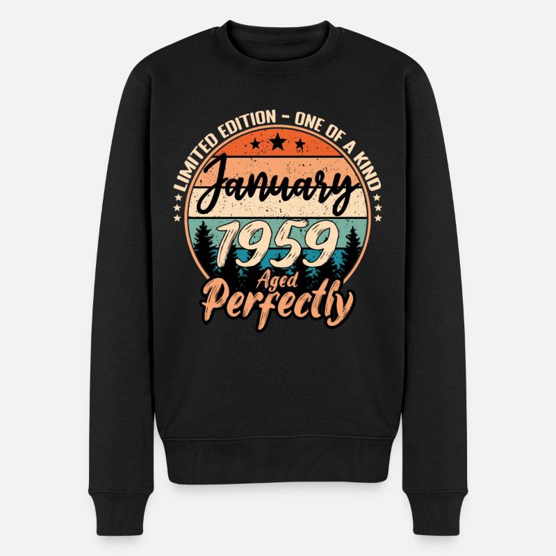 Januar 1959 Geburtstag 1959 Legenden Januar - Männer Premium Bio Pullover - Schwarz