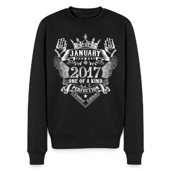 2017 January 2017 Anniversary January 2017 - Men's Premium Organic Jumper - black - Front - Nico (187cm)