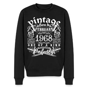 Februar 1968 Geburtstag Februar 1968 Februar - Männer Premium Bio Pullover - Schwarz - Vorne - Nico (187cm)
