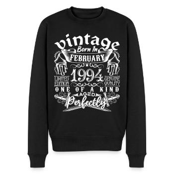 Februar 1994 Geburtstag Februar 1994 Februar - Männer Premium Bio Pullover - Schwarz - Vorne - Nico (187cm)