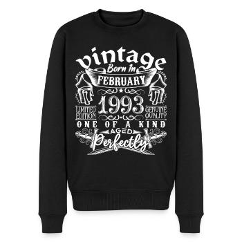 Februar 1993 Geburtstag Februar 1993 Februar - Männer Premium Bio Pullover - Schwarz - Vorne - Nico (187cm)