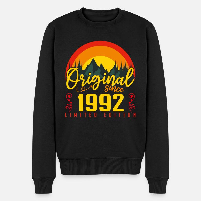 Geburtstag 1992 Geburtstag Jahrgang 1992 Geschenk - Männer Premium Bio Pullover - Schwarz
