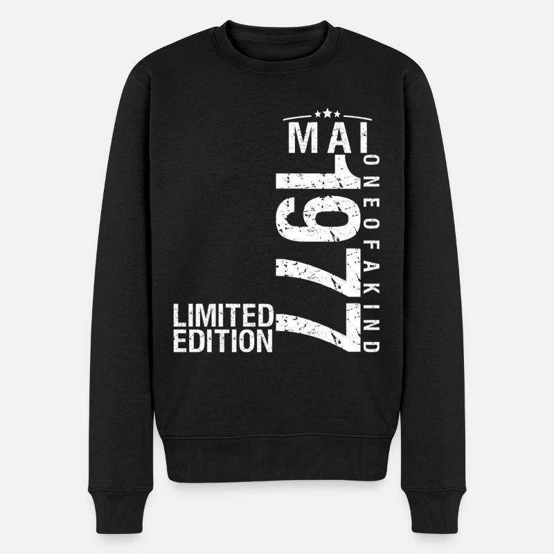 Mai 1977 Mai anniversaire Mai 1977 - Pull Premium bio Homme - noir