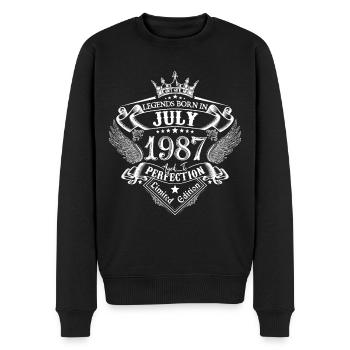 Juli 1987 Geburtstag Juli 1987 Juli - Männer Premium Bio Pullover - Schwarz - Vorne - Nico (187cm)