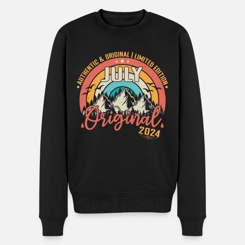 Juli 2024 Juli Geburtstag 2024 Juli - Männer Premium Bio Pullover - Schwarz