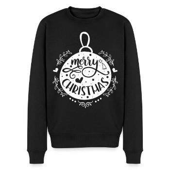 Merry Christmas - Männer Premium Bio Pullover - Schwarz - Vorne - Nico (187cm)