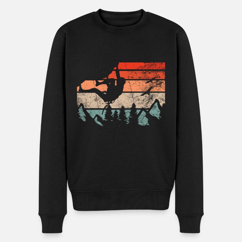 Bloc rétro escalade rocher - Pull Premium bio Homme - noir