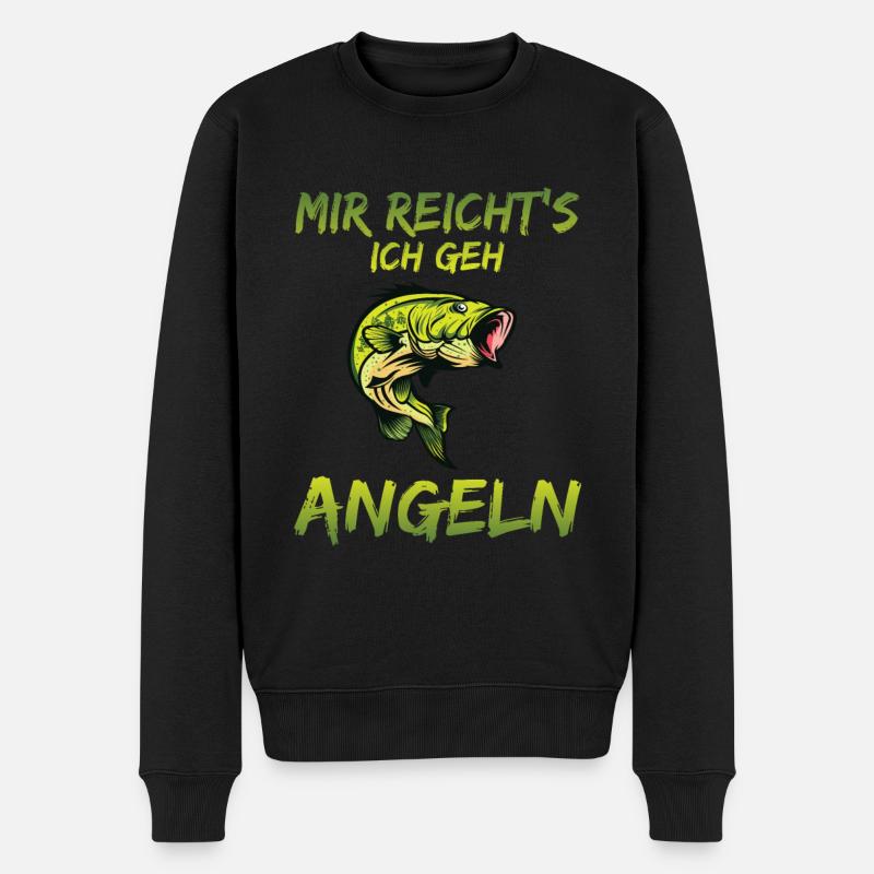 Mir reicht's ich geh angeln - Männer Premium Bio Pullover - Schwarz