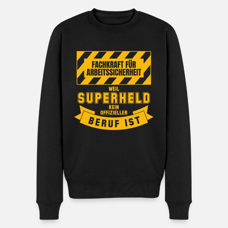 Superheld Fachkraft Arbeitssicherheit Superheld - Männer Premium Bio Pullover - Schwarz