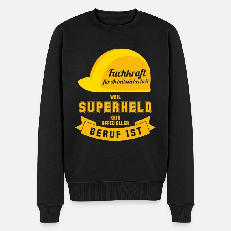 Superheld Fachkraft Arbeitssicherheit Superheld - Männer Premium Bio Pullover - Schwarz