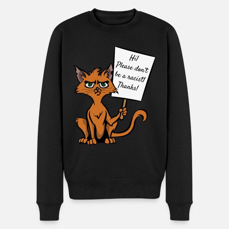 Chat Amant De Chat Sarcasme Antifasciste - Pull Premium bio Homme - noir