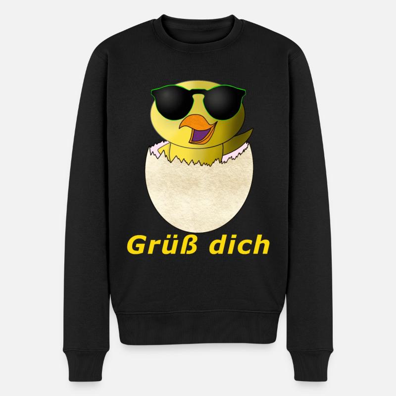 Grüß dich Küken - Männer Premium Bio Pullover - Schwarz