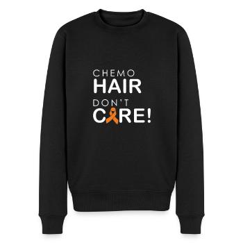 Chemo-Haar ist egal - Männer Premium Bio Pullover - Schwarz - Vorne - Nico (187cm)