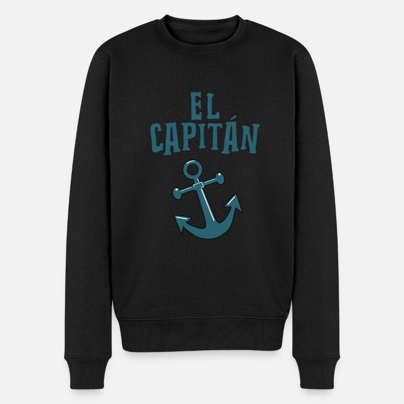 El Capitán - Männer Premium Bio Pullover - Schwarz