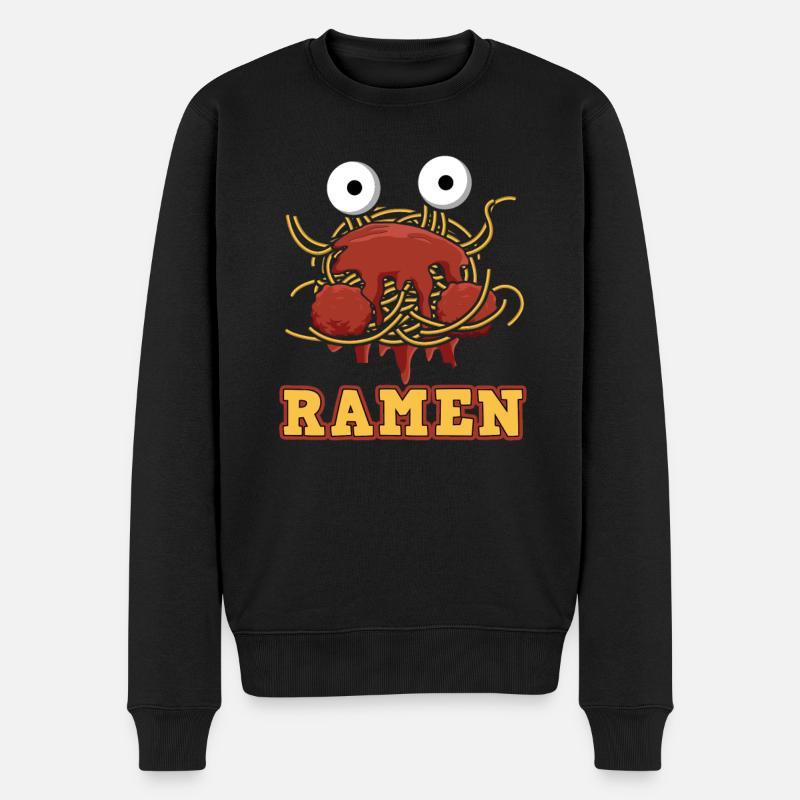 Ramen Monstre De Spaghetti Volant - Pull Premium bio Homme - noir