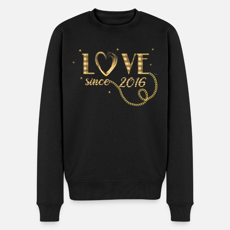 Saint-Valentin anniversaire amour 2016 Or - Pull Premium bio Homme - noir