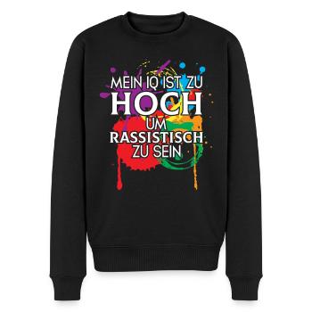 Nationalität Mensch - Gegen Rassismus Deutschland - Männer Premium Bio Pullover - Schwarz - Vorne - Nico (187cm)