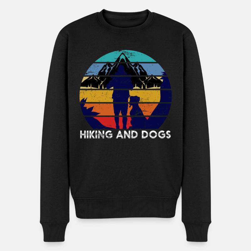 Randonneurs chiens cadeaux randonnée - Pull Premium bio Homme - noir