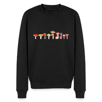 Mushrooms - Men's Premium Organic Jumper - black - Front - Nico (187cm)