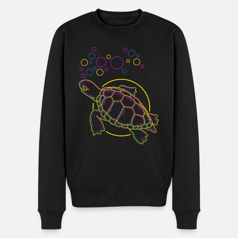 Schildkröte - Männer Premium Bio Pullover - Schwarz