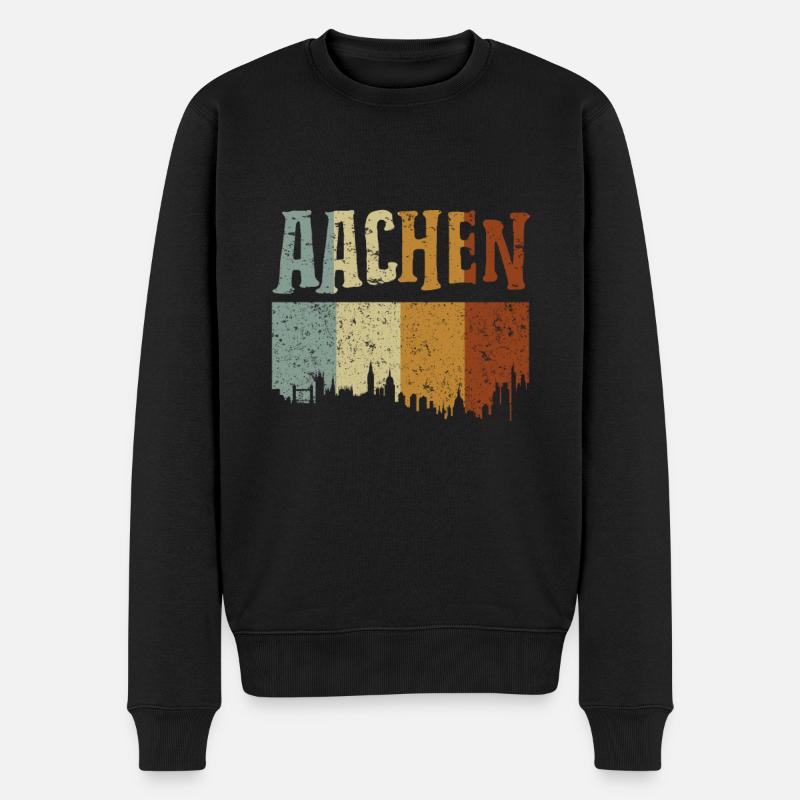 Aachen - Männer Premium Bio Pullover - Schwarz