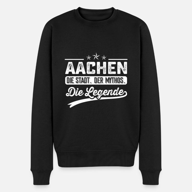 Aachen die Stadt der Mythos die Legende - Männer Premium Bio Pullover - Schwarz