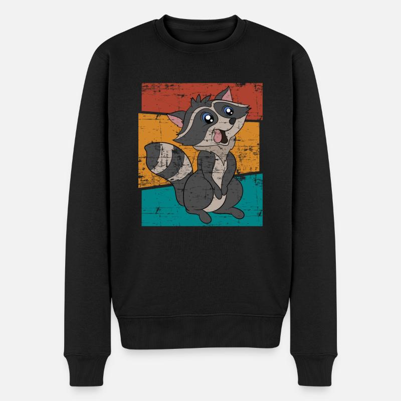 Waschbären Geschenk Waschbär - Männer Premium Bio Pullover - Schwarz