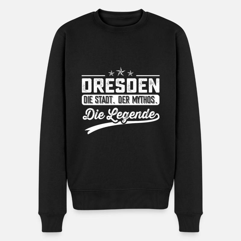 Dresden die Stadt der Mythos die Legende - Männer Premium Bio Pullover - Schwarz