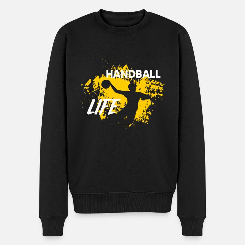 Handball Handballer - Männer Premium Bio Pullover - Schwarz